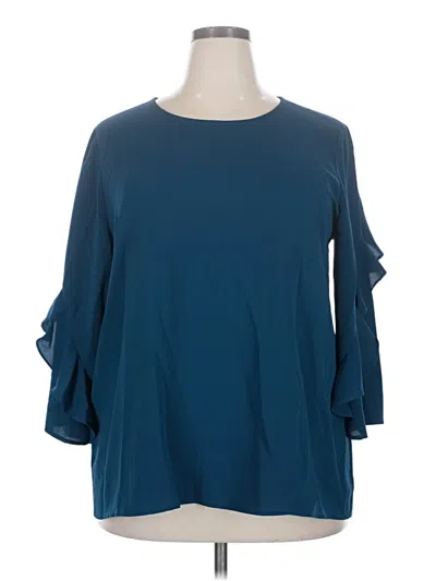 Pre-owned Alfani 3/4 Sleeve Blouse In Blue