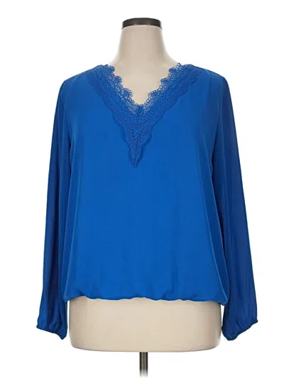 Pre-owned Alfani 3/4 Sleeve Blouse In Blue