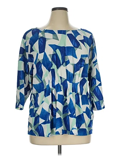 Pre-owned Alfani 3/4 Sleeve Blouse In Blue