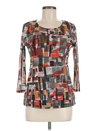 Pre-owned Alfani 3/4 Sleeve Blouse In Brown