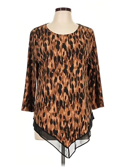Pre-owned Alfani 3/4 Sleeve Blouse In Brown