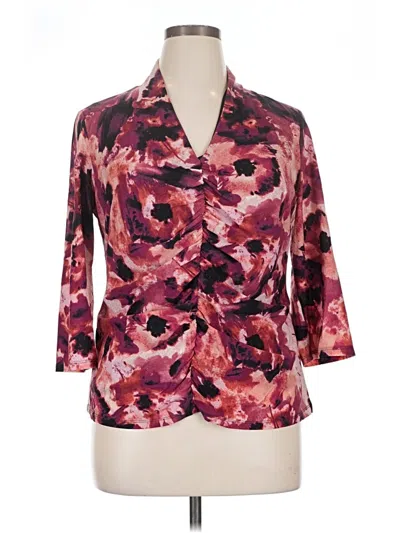 Pre-owned Alfani 3/4 Sleeve Blouse In Burgundy