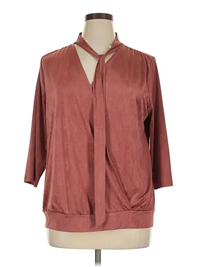 Pre-owned Alfani 3/4 Sleeve Blouse In Burgundy