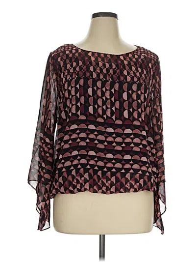 Pre-owned Alfani 3/4 Sleeve Blouse In Burgundy