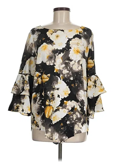 Pre-owned Alfani 3/4 Sleeve Blouse In Gold