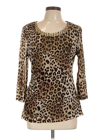 Pre-owned Alfani 3/4 Sleeve Blouse In Gold