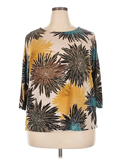 Pre-owned Alfani 3/4 Sleeve Blouse In Gold