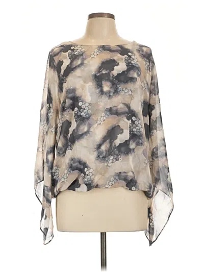 Pre-owned Alfani 3/4 Sleeve Blouse In Gray