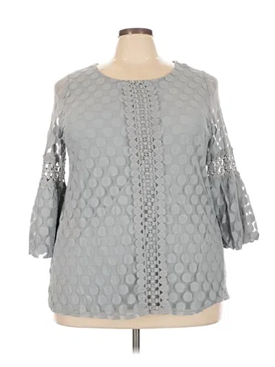 Pre-owned Alfani 3/4 Sleeve Blouse In Gray