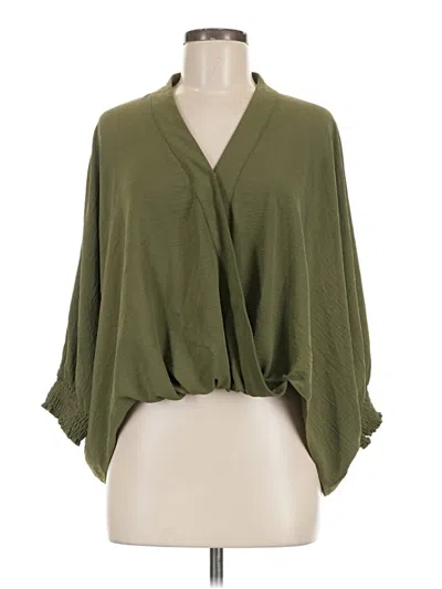 Pre-owned Alfani 3/4 Sleeve Blouse In Green