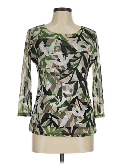 Pre-owned Alfani 3/4 Sleeve Blouse In Green