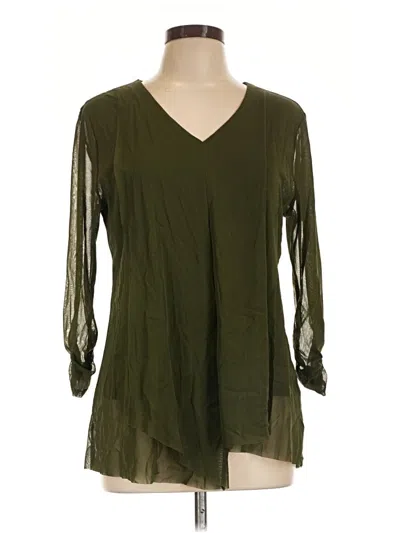 Pre-owned Alfani 3/4 Sleeve Blouse In Green