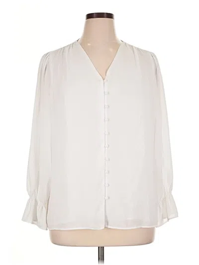 Pre-owned Alfani 3/4 Sleeve Blouse In Ivory