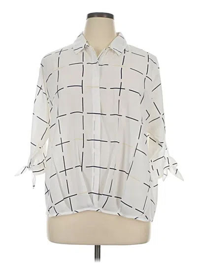 Pre-owned Alfani 3/4 Sleeve Blouse In Ivory