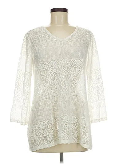 Pre-owned Alfani 3/4 Sleeve Blouse In Ivory