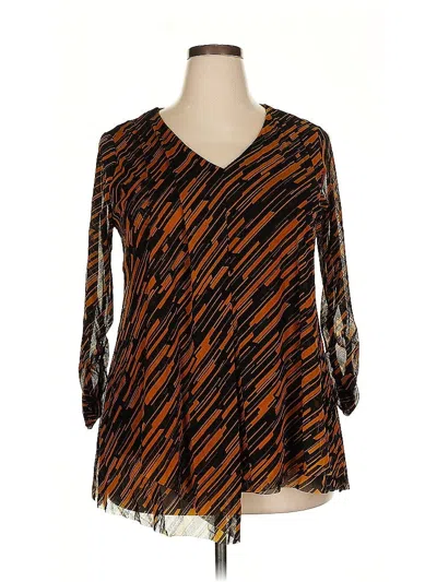 Pre-owned Alfani 3/4 Sleeve Blouse In Orange