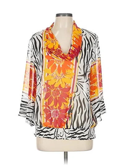 Pre-owned Alfani 3/4 Sleeve Blouse In Orange