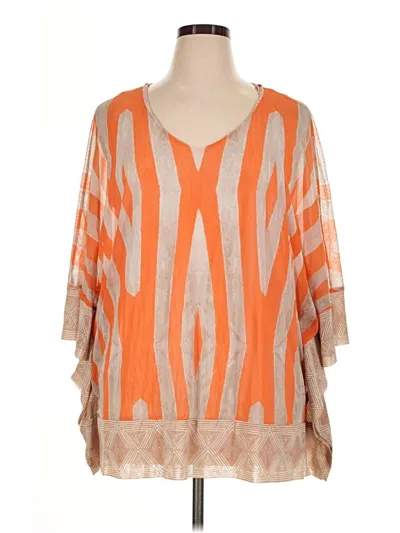 Pre-owned Alfani 3/4 Sleeve Blouse In Orange