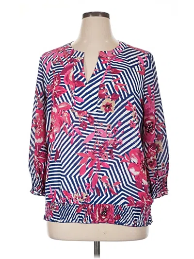 Pre-owned Alfani 3/4 Sleeve Blouse In Pink
