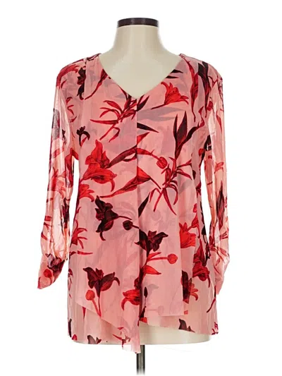 Pre-owned Alfani 3/4 Sleeve Blouse In Pink