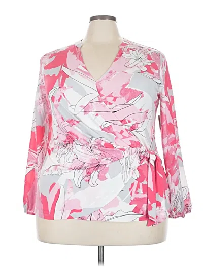 Alfani 3/4 Sleeve Blouse In Pink