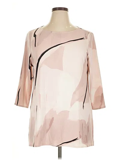 Pre-owned Alfani 3/4 Sleeve Blouse In Pink