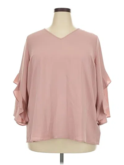 Pre-owned Alfani 3/4 Sleeve Blouse In Pink