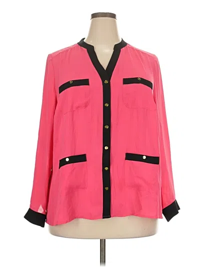 Pre-owned Alfani 3/4 Sleeve Blouse In Pink