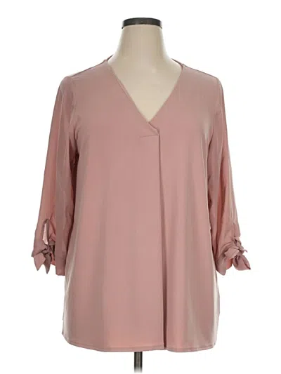 Pre-owned Alfani 3/4 Sleeve Blouse In Pink