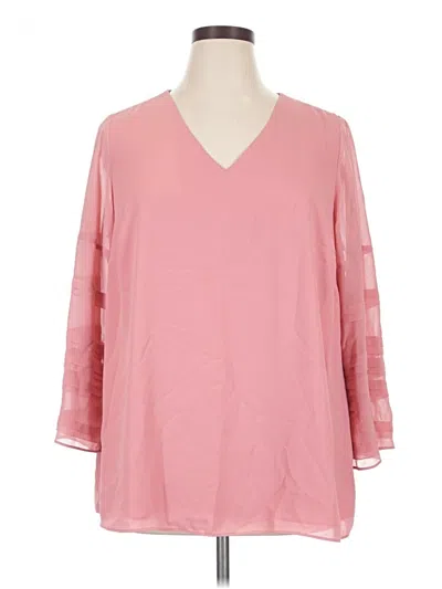 Pre-owned Alfani 3/4 Sleeve Blouse In Pink