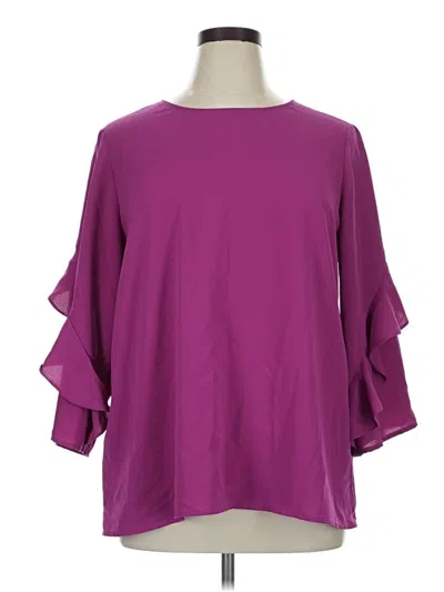 Pre-owned Alfani 3/4 Sleeve Blouse In Purple