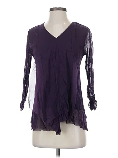 Pre-owned Alfani 3/4 Sleeve Blouse In Purple