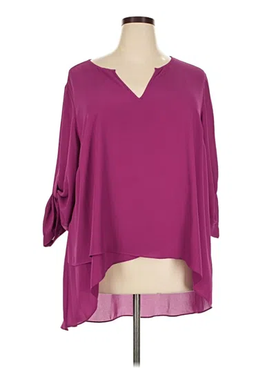 Pre-owned Alfani 3/4 Sleeve Blouse In Purple