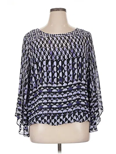 Pre-owned Alfani 3/4 Sleeve Blouse In Purple