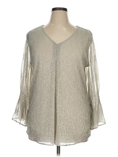 Pre-owned Alfani 3/4 Sleeve Blouse In Silver