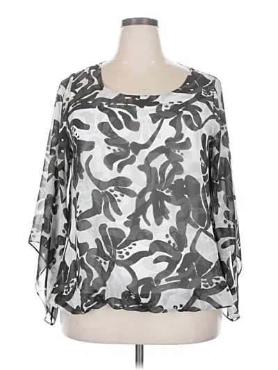 Pre-owned Alfani 3/4 Sleeve Blouse In Silver