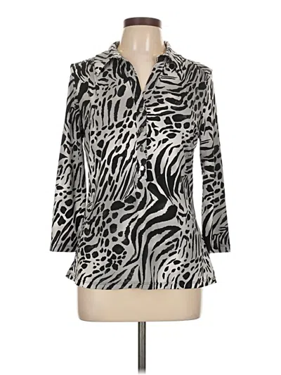 Pre-owned Alfani 3/4 Sleeve Blouse In Silver