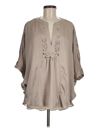 Pre-owned Alfani 3/4 Sleeve Blouse In Tan