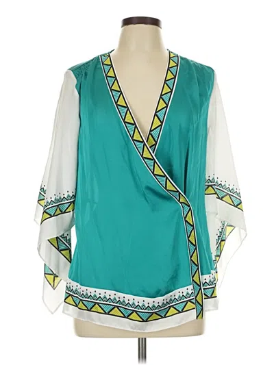 Pre-owned Alfani 3/4 Sleeve Blouse In Teal