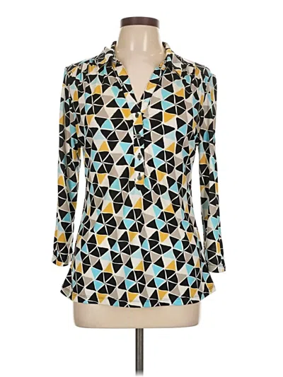 Pre-owned Alfani 3/4 Sleeve Blouse In Teal