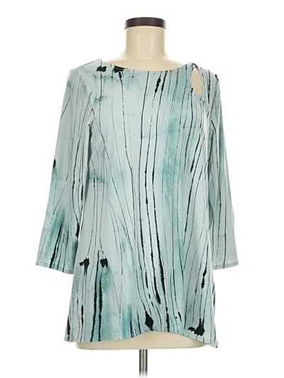 Pre-owned Alfani 3/4 Sleeve Blouse In Teal