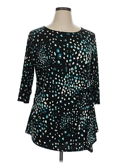 Pre-owned Alfani 3/4 Sleeve Blouse In Teal