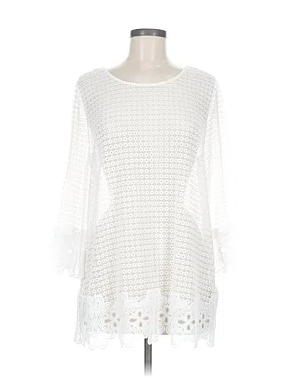 Pre-owned Alfani 3/4 Sleeve Blouse In White