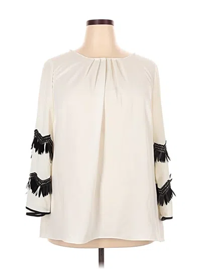 Pre-owned Alfani 3/4 Sleeve Blouse In White