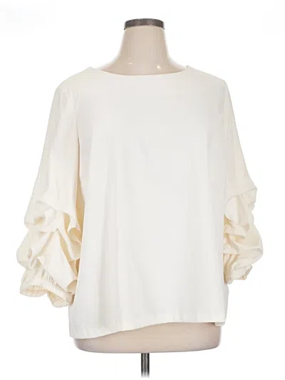 Pre-owned Alfani 3/4 Sleeve Blouse In White