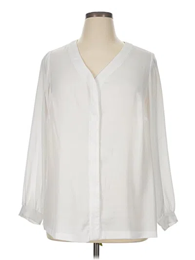 Pre-owned Alfani 3/4 Sleeve Blouse In White