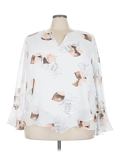 Pre-owned Alfani 3/4 Sleeve Blouse In White