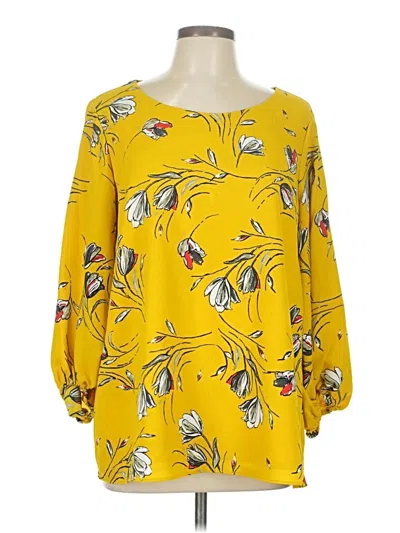 Pre-owned Alfani 3/4 Sleeve Blouse In Yellow