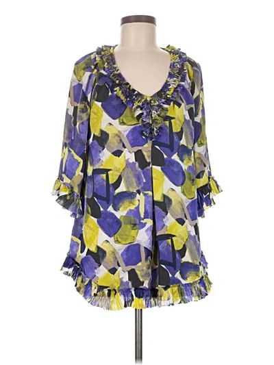 Pre-owned Alfani 3/4 Sleeve Blouse In Yellow