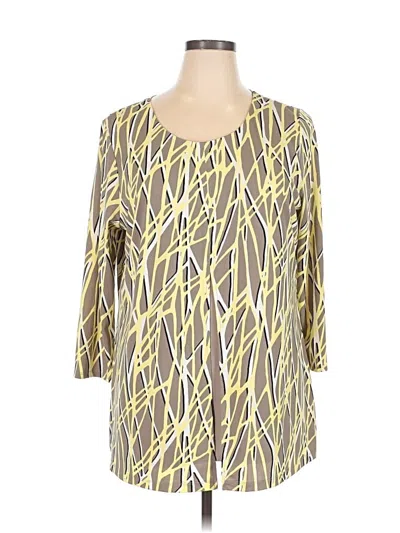 Pre-owned Alfani 3/4 Sleeve Blouse In Yellow